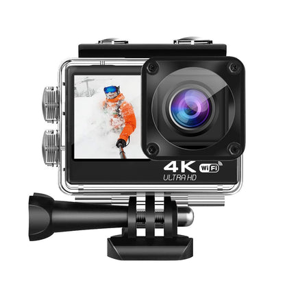 Auvce Cámara de acción 4K 24MP Ultra HD WiFi Pantalla Deportes cámara submarina EIS 131FT cámara Impermeable ，Cámaras Deportivas DV para Dispositivos Android e iOS,（con Tarjeta de Memoria de 32G）