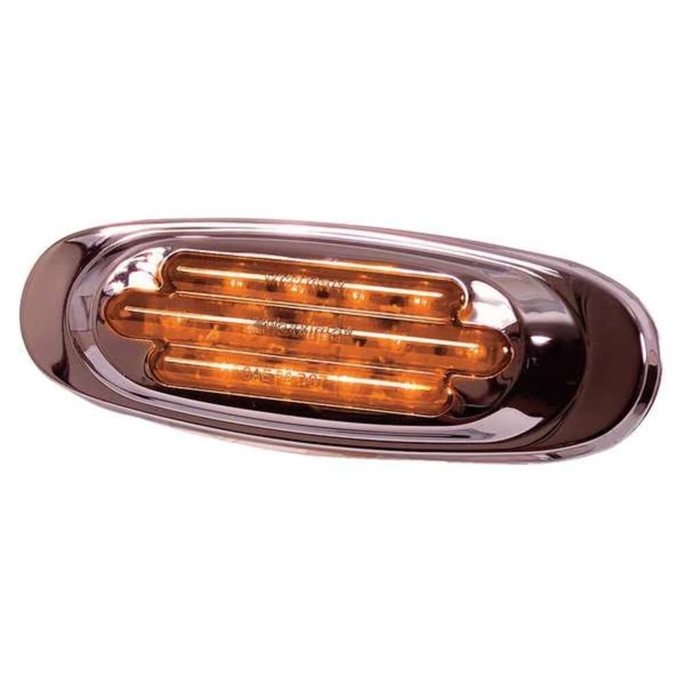 Maxxima M72270Y Luz LED Ovalada Ámbar con Bisel de Acero Inoxidable
