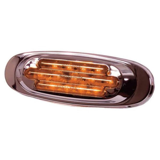 Maxxima M72270Y Luz LED Ovalada Ámbar con Bisel de Acero Inoxidable