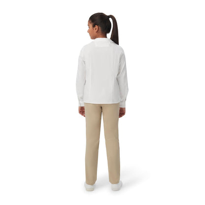 French Toast Camisa Tejida de Manga Larga con Cuello Peter Pan (estándar y Plus) Blusa para Niñas