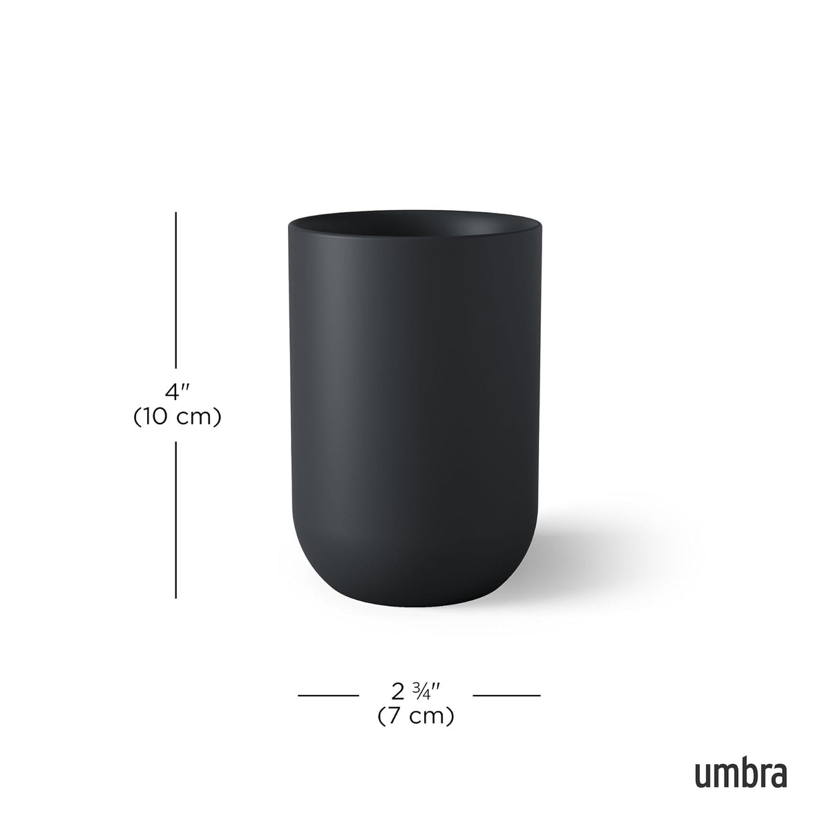 Umbra Junip Vaso para baño | Construcción de vidrio con peso, sostiene cepillos de dientes o agua de enjuague, tamaño ecológico, colección de