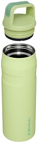 Stanley IceFlow - Botella de agua de 24 onzas, tapa giratoria de boca ancha, ligera y a prueba de fugas para viajes y deportes, acero inoxidable aislado, sin BPA, cítrico