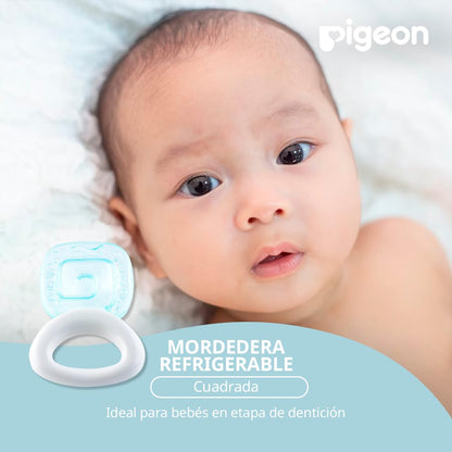 PIGEON | Mordedera para Bebe Refrigérable - Cuadrado | Cosas para Bebes Ideal para Aliviar la Dentición | Estimula Desarrollo Motor de Bebes Recien Nacidos | Incluye Certificación de Seguridad