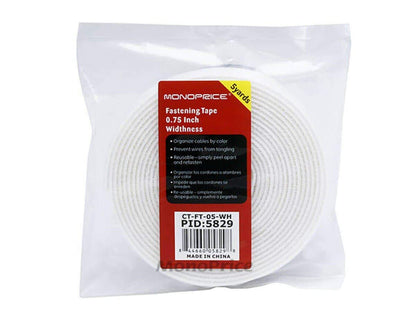 Monoprice 3-Pack Hook & Loop Fastening Tape 5 yard/roll, 0.75-inch - White