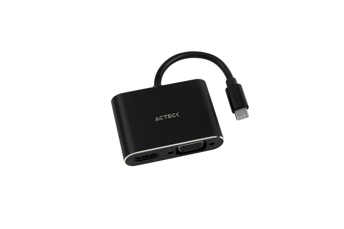 Adaptador USB Tipo C a HDMI + VGA Shift Plus AV420 / Para Video Hasta 4k Macho a Hembra/Hembra Negro Advanced Series