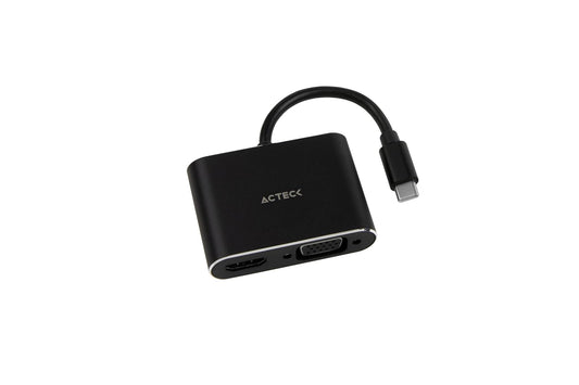 Adaptador USB Tipo C a HDMI + VGA Shift Plus AV420 / Para Video Hasta 4k Macho a Hembra/Hembra Negro Advanced Series