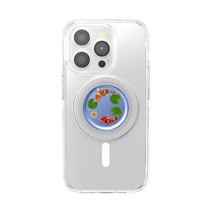 PopSockets - Empuñadura para teléfono MagSafe con Soporte, Soporte magnético, Parte Superior Intercambiable, sujeción Segura para iPhone MagSafe, teléfono y Tablet, Koi Pond
