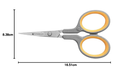 Westcott - Tijeras de bordado de 4 pulgadas con hojas de titanio para manualidades, costura y más, gris/amarillo