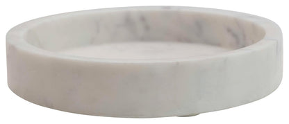 Creative Co-Op - Bandeja de mármol Tallada Redonda o Tabla de charcutería, Color Blanco