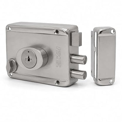 Dexter 6772 Cerradura de Sobreponer (Chapa de Parche) Automática de Llave de Alta Seguridad, Mecanismo de Barras