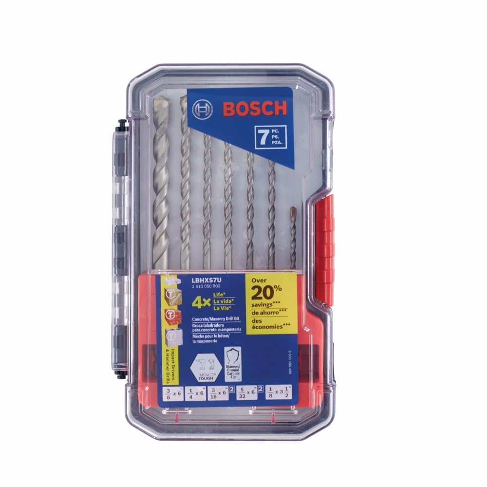 Bosch LBHXS7U 7 pieza(s) Juego de brocas de mampostería con vástago hexagonal