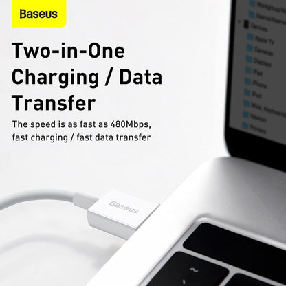 Baseus - Cable de datos de carga rápida serie superior USB a IP 2.4A 1m (A0002119)
