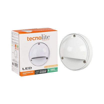 Tecnolite - Luz de Cortesía para Exterior, Foco LED 2 W Incluido, Luz Cálida Brillante, Base G4, IP44, 12V