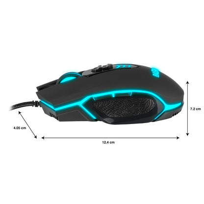 Mouse Gamer alámbrico para PC/Mac 6,400 dpis con luz led BASH-3001