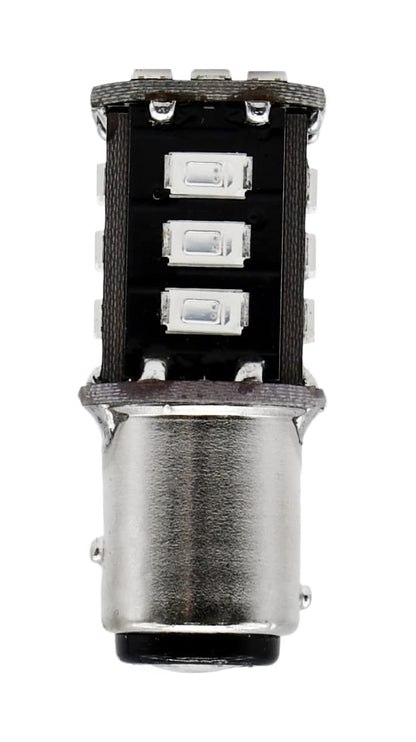Hella 358250062 Set de 2 Focos Mini LED 1157 Luz Roja de 6000K para Uso Exterior 12V 3W