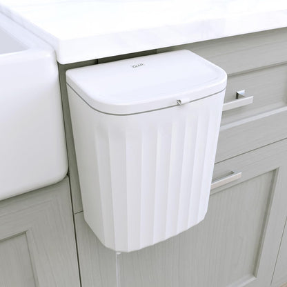 Glad Roomate - cubeta de basura pequeño para clóset de cocina, baño u oficina, tapa doble para facilidad de apertura, 9 litros, color blanco - 9L