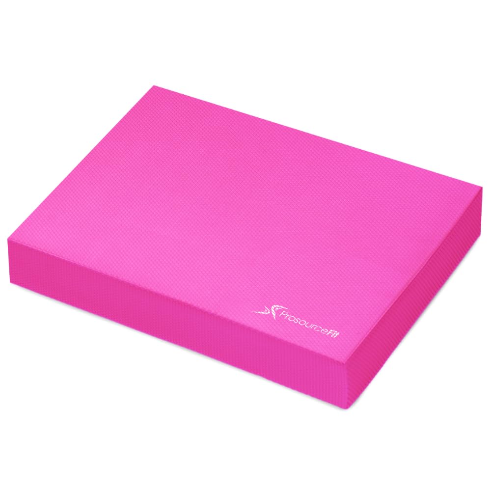 ProsourceFit Almohadilla de Equilibrio Antideslizante - Lirio de mariposa de flor: rosa - L - (15.5 x 12.7 pulgadas)