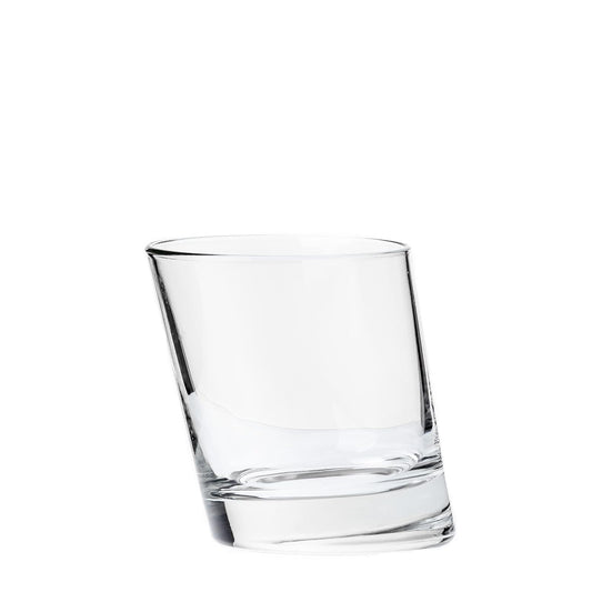 Borgonovo Pisa - Juego De 6 Vasos De Vidrio De 280 Ml. Vaso Inclinado Transparente de Cristal para Restaurantes, Fiestas, Bodas, Para Agua, Té, Helado, Cerveza, Jugo, Coctél, Limonada Set de 6 piezas