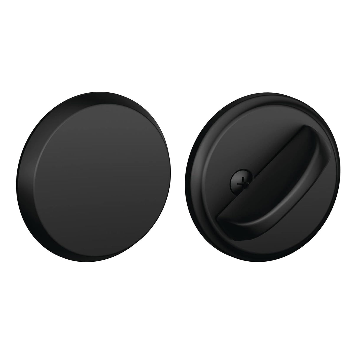Schlage B81 – una sola cara, cerradura residencial con pestillo giratorio y placa exterior, negro mate