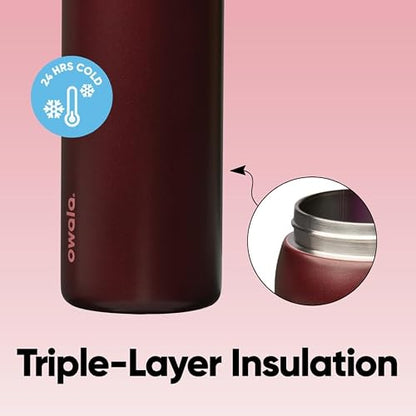 Owala FreeSip - Acero inoxidable - 32 oz - Rojo Negro Cereza