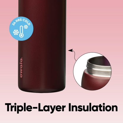 Owala FreeSip - Acero inoxidable - 32 oz - Rojo Negro Cereza