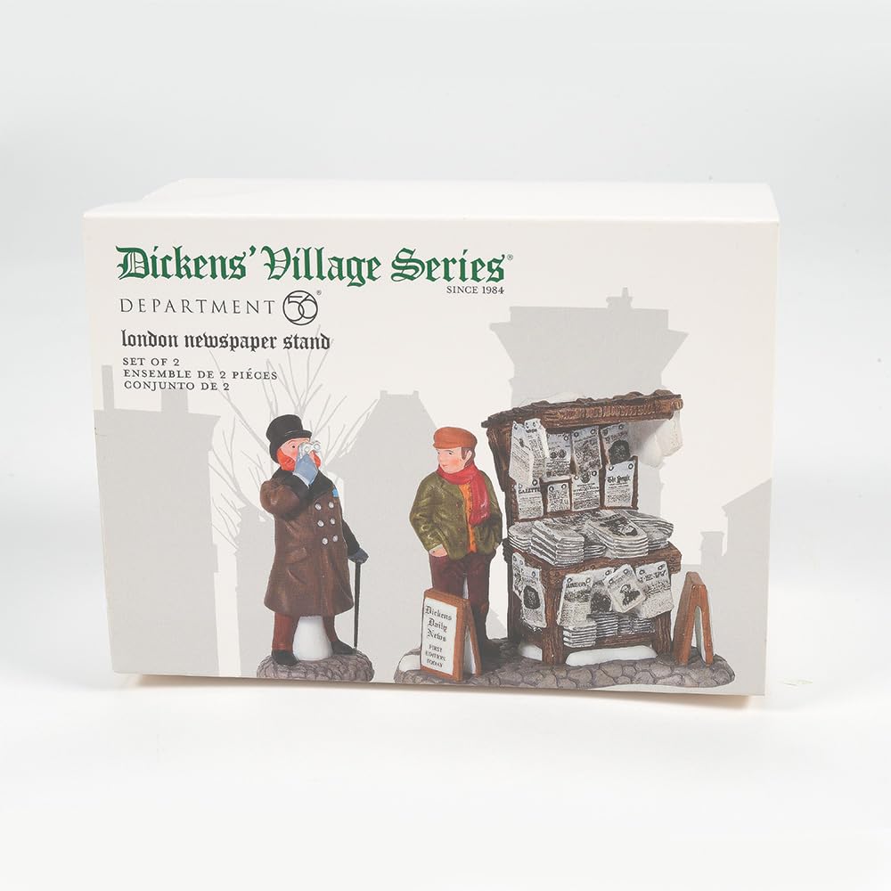 Department 56 Dickens' Village London - Juego de 2 Cifras para periódicos (3.2 Pulgadas