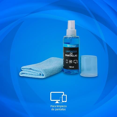 Vorago CLN-109 Limpiador de Pantallas antiestático para Smartphones, Tablets, laptops, cámaras Digitales, Lentes, monitores, escáneres, vidrios y Todo Tipo de Pantallas