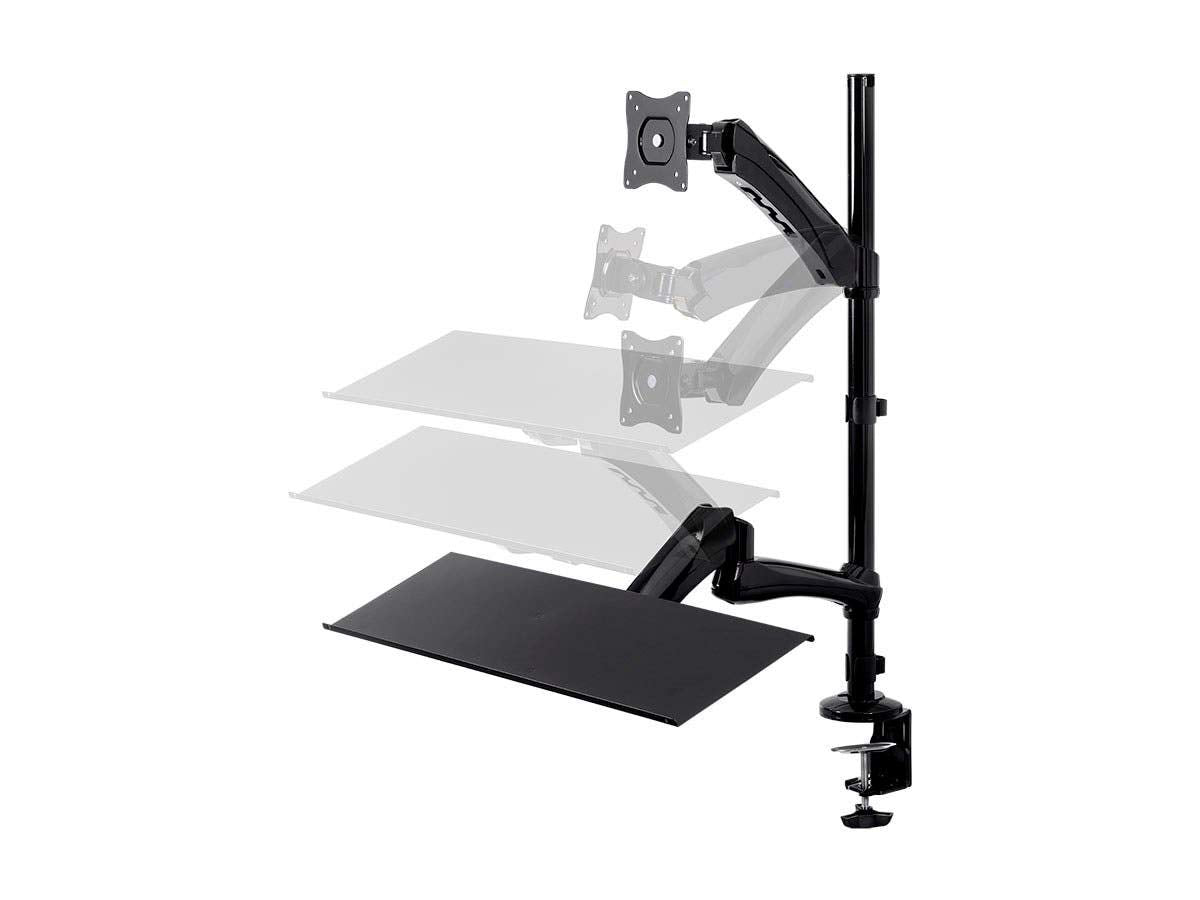 Monoprice Altura de, Abrazadera, Negro, Keyboard+ Monitor