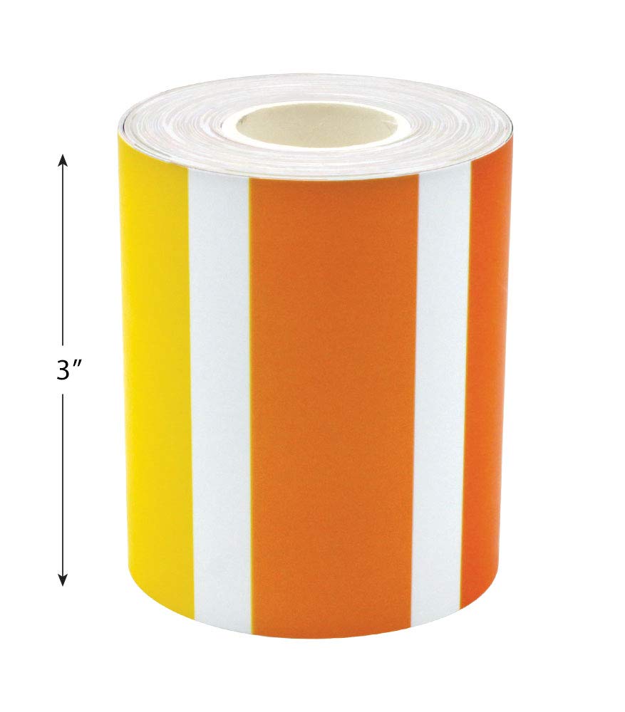Teacher Created Resources Borde Recto Enrollado Rayas Coloridas 50 Pies