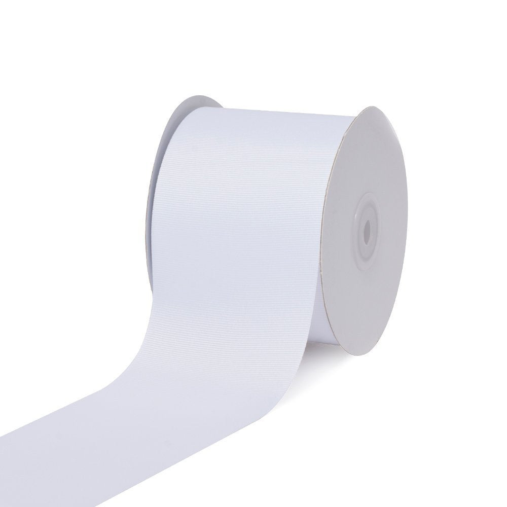 Creative Ideas GRO3000-029, cinta de grogrén sólida de 7,6 cm, 25 yardas, blanco, 25 yardas