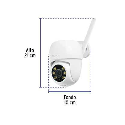 Volteck CTV-31W, Cámara WiFi Robotizada Tipo Domo 3 MP detección de Movimiento