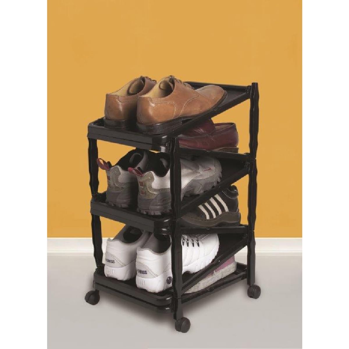 Italhome Organizador De Zapatos, Zapatero Plegable Para Almacenamiento De 6 Pares De Zapatos Zip