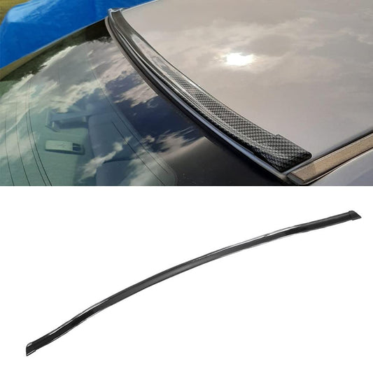 ECCPP - Alerón de fibra de carbono con ala trasera de goma para maletero de techo, ala deportiva brillante, borde de labios 3D, ajuste universal para Ford para Lincoln para Chevy para Chrysler para