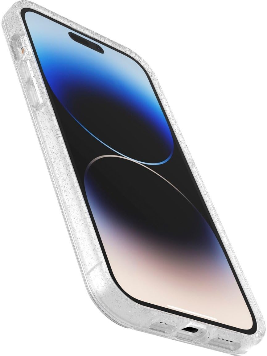 OtterBox SYMMETRY SERIES+ CLEAR Antimicrobial Funda con MagSafe para iPhone 14 Pro Max (ONLY) - STARDUST (Transparente/Purpurina)