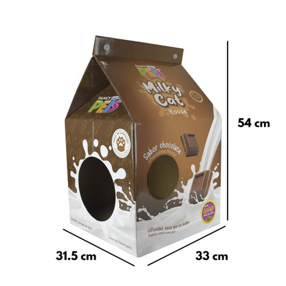 Fancy Pets Milky Chocolate Cat House Divertida Casa de Cartón con Rascador para Gato