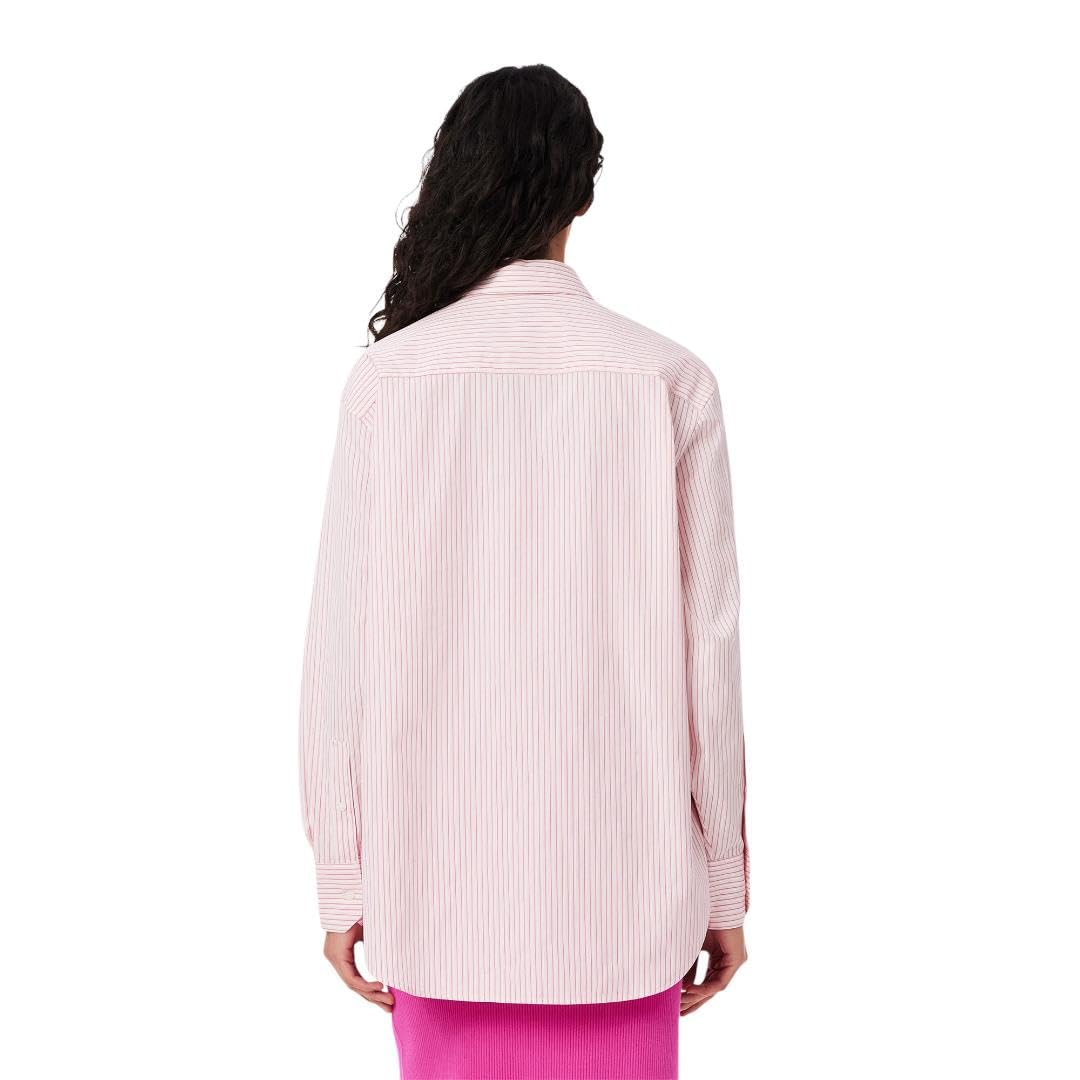 Lacoste Popeline - Camisa de Manga Larga para Mujer