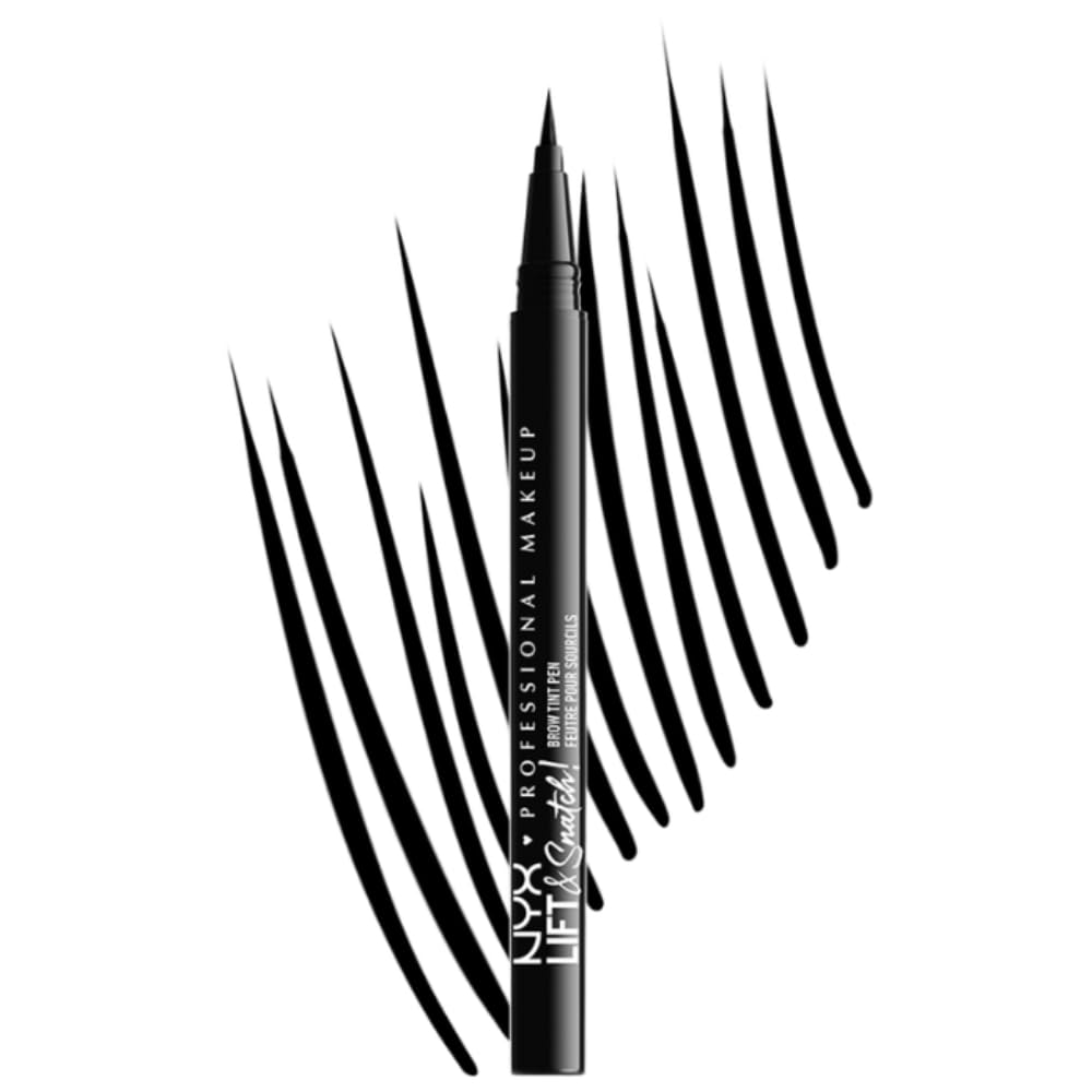 NYX Lift and Snatch Plumín de Cejas Efecto Laminado - 1 Unidad (Paquete de 1) - 10 Negro - Delineador