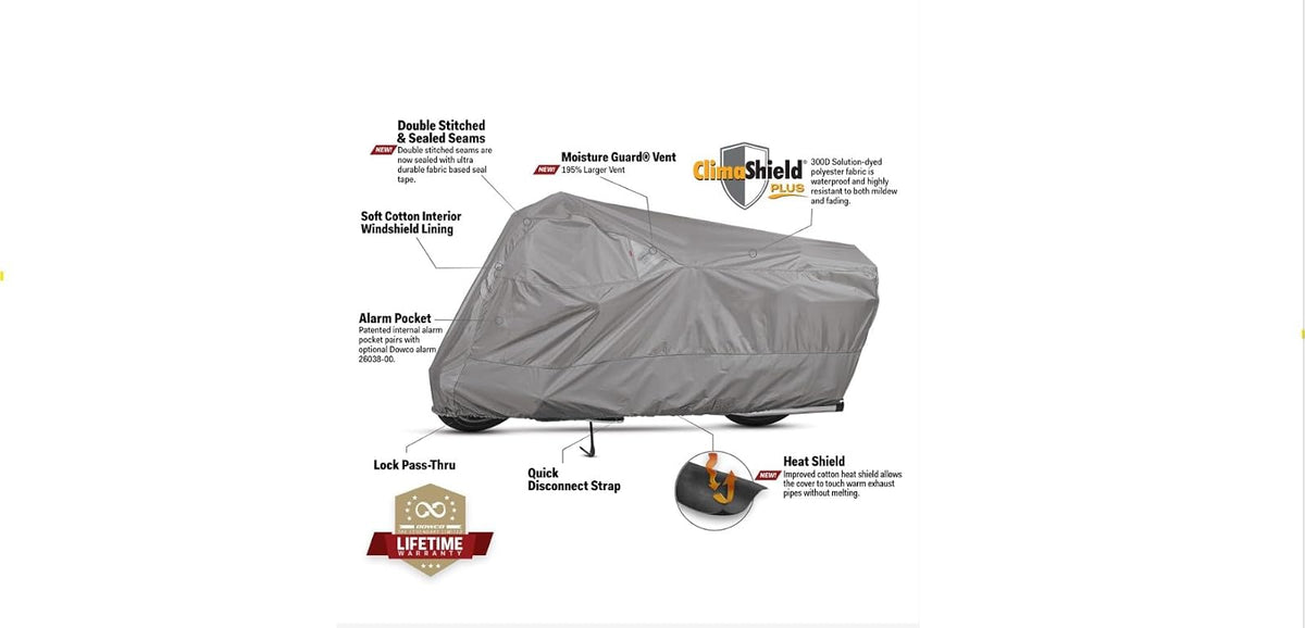 Dowco Guardian 51614-07 WeatherAll Plus Cubierta Impermeable para Motocicleta para Interior/Exterior, Gris, Adventure Touring