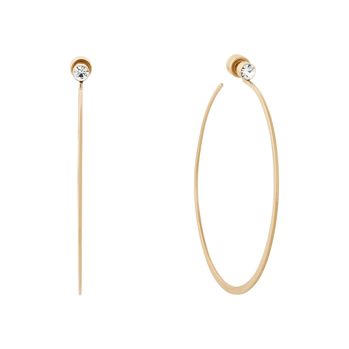 Michael Kors Pendientes de aro de acero inoxidable para mujer