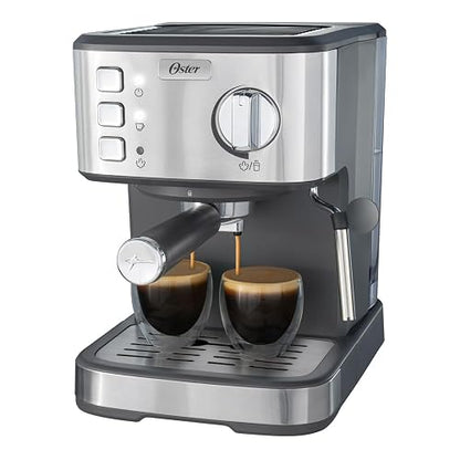 Oster Cafetera Compacta Espresso con 15 Bar y hasta 2 Espressos por Ciclo | Prepara espresso, cappuccinos y lattes, compatible con cápsulas Dolce Gusto, incluye accesorios,