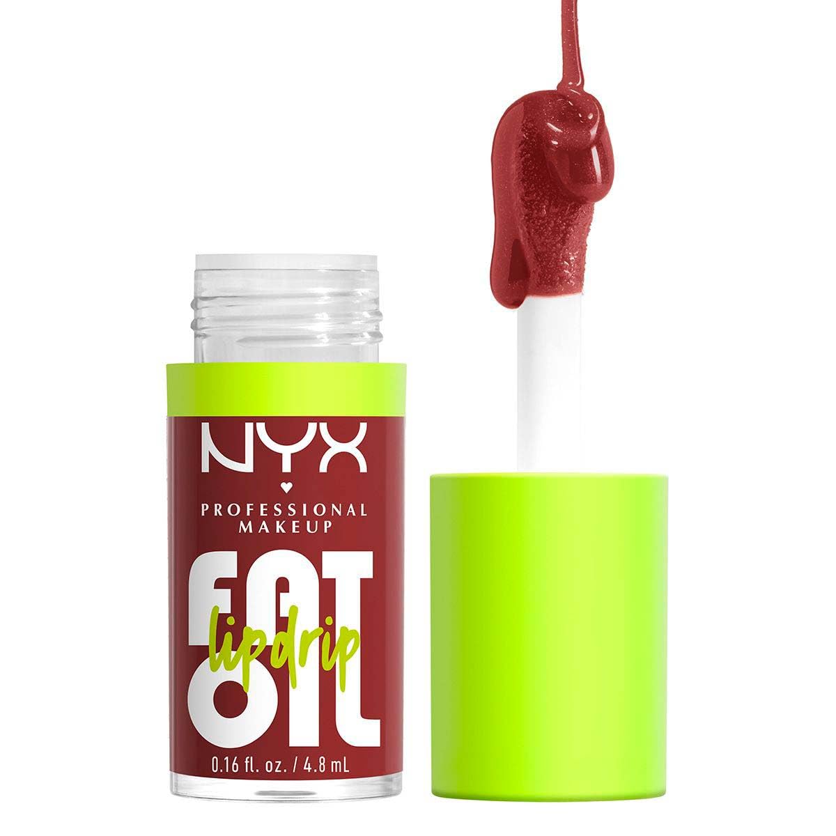 NYX PROFESSIONAL MAKEUP Fat Oil Lip Drip Gloss Tono Sprinkle Sprinkle, 4.8ml - Brillo labial efecto jugoso hasta por 12H, infusionado con aceite de aguacate, mora y frambuesa, sin sensación pegajosa, fórmula vegana