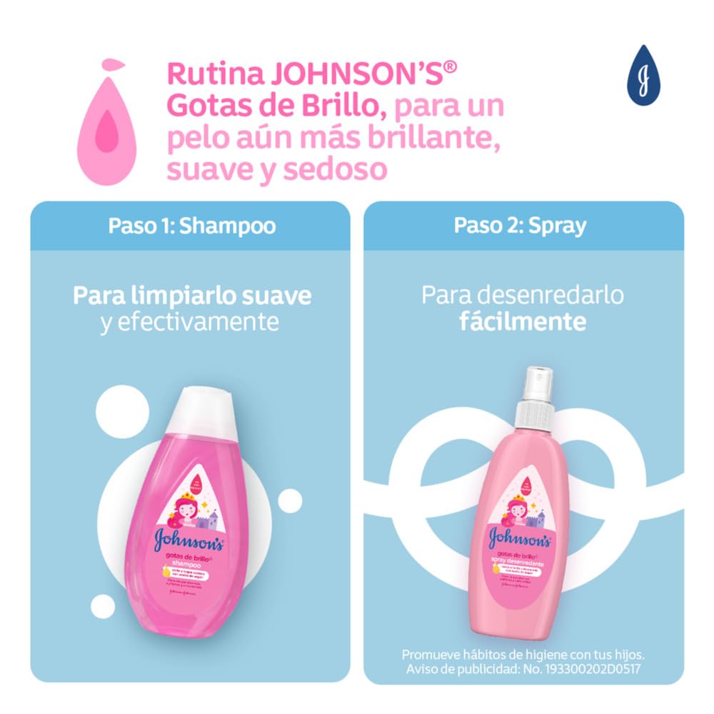 Johnson's Baby Shampoo Johson's Gotas De Brillo 750 Ml, color, 750 ml, pack of/paquete de