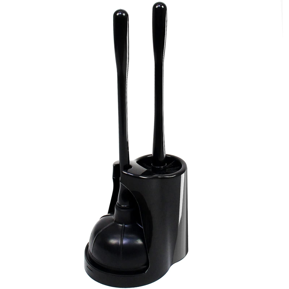Casaphoria - Combo de émbolo de Inodoro y Cepillo para Polvo para Limpieza de baño, Accesorios de baño, Negro Oscuro - Mango largo