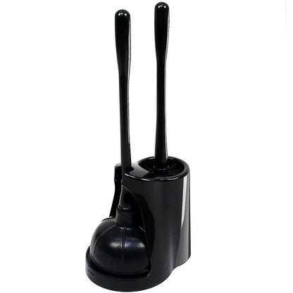 Casaphoria - Combo de émbolo de Inodoro y Cepillo para Polvo para Limpieza de baño, Accesorios de baño, Negro Oscuro - Mango largo
