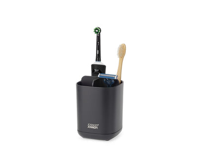 Joseph Joseph Easy-Store - Soporte para Cepillo para Polvo de Dientes, Almacenamiento de baño, Compacto, Negro Mate