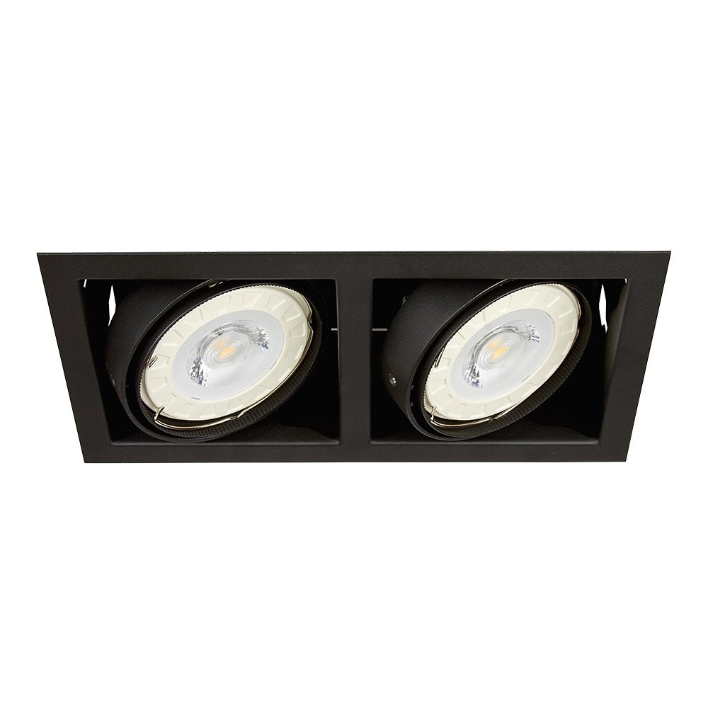 Tecnolite - Lámpara Downlight Empotrable Dirigible, Potencia Máx. 100 W, 2 Bases G53, Focos AR111 no incluidos