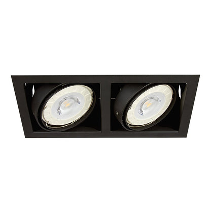 Tecnolite - Lámpara Downlight Empotrable Dirigible, Potencia Máx. 100 W, 2 Bases G53, Focos AR111 no incluidos