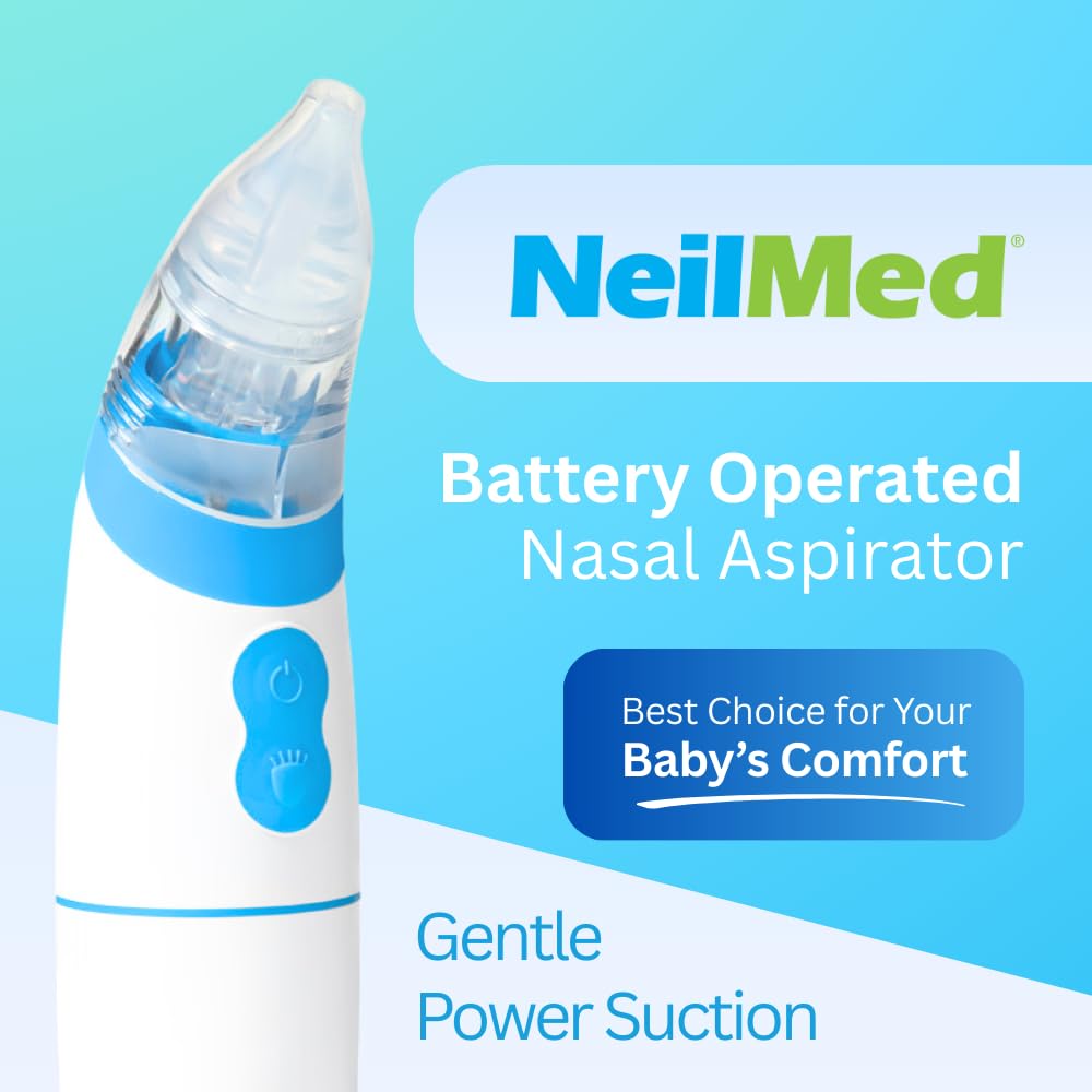 NeilMed Aspirador - Aspirador nasal funciona con pilas para bebés y niños