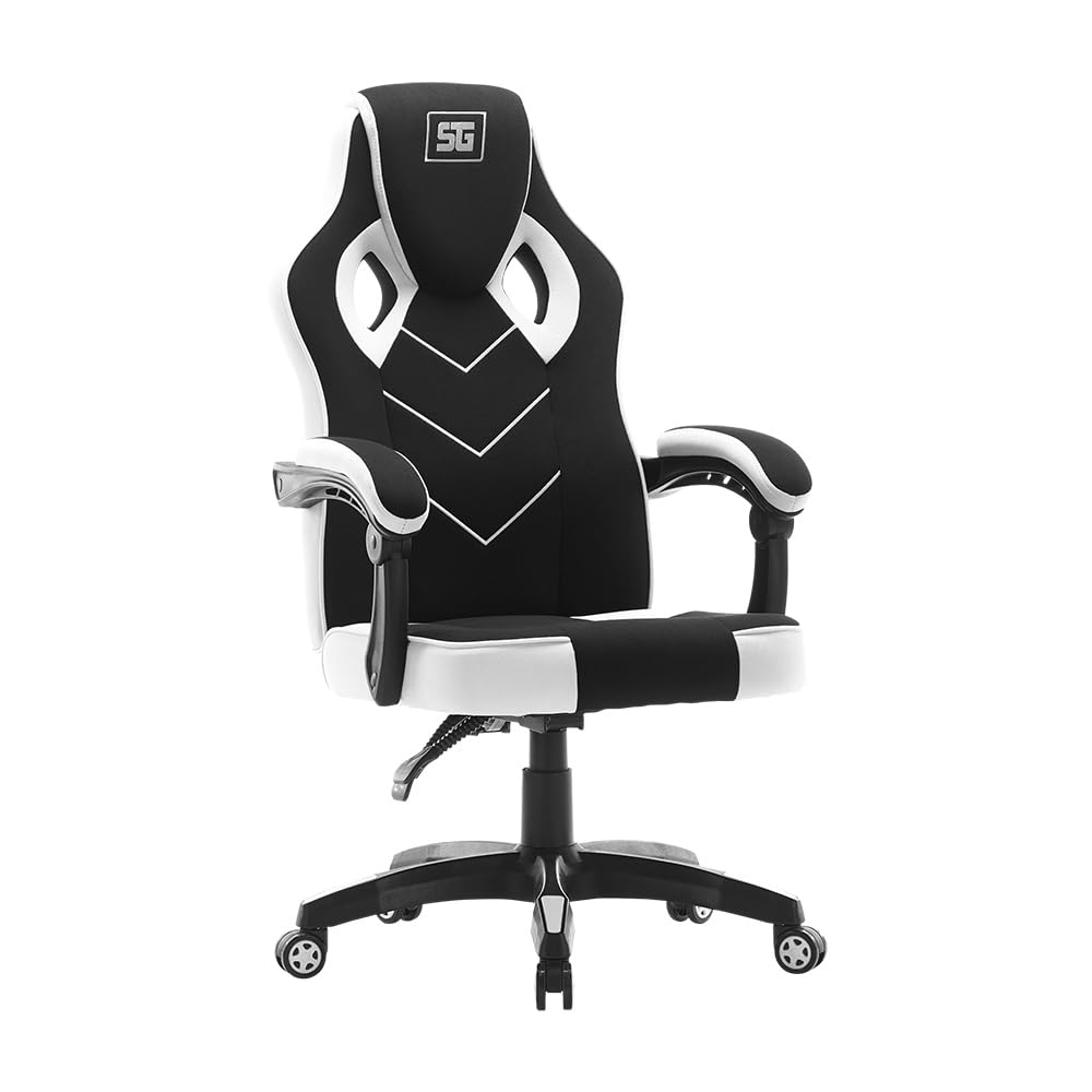 Vorago Silla Gamer Start The Game CGC301-WH, Reclinable, Soporta Brazos, Ruedas Giratorias, hasta 120kg, Forro en Tela, Color Blanco