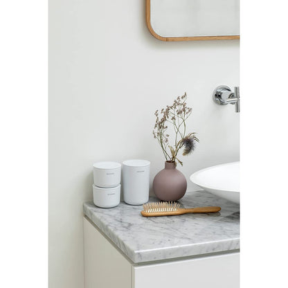 BRABANTIA | Accesorios para Baño Apilables | Blanco | Juego de 3 Piezas | Organización Compacta y Elegante